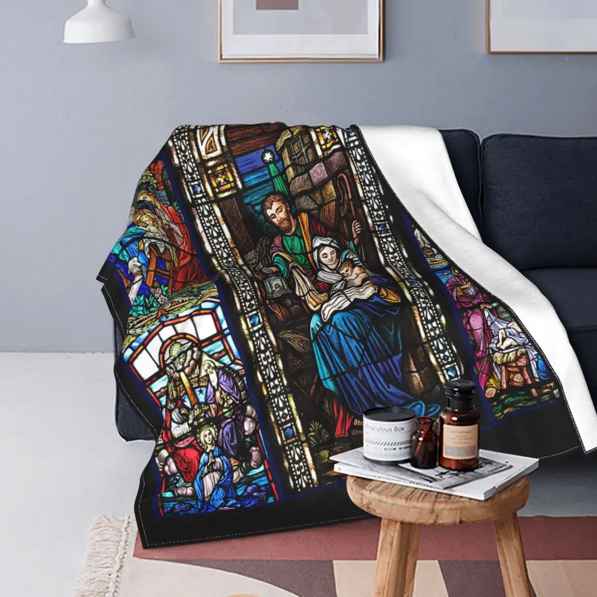 

Jesus Virgin Mary Blankets Coral Fleece Plush Christian God Bless Ultra-Soft Throw Blanket for Bed Bedspread