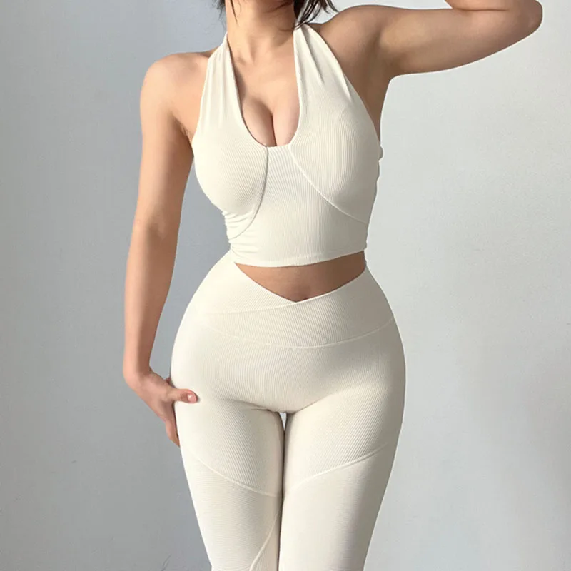 

2022 NEW Women’s Hanging Neck Deep U Shock To Sports Bra Vice Run Stereotypes Fitness Yoga Wear Female Bra Vest Corsets Set