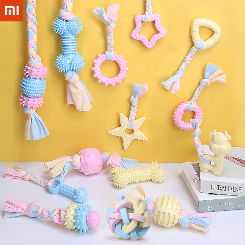 

Xiaomi Dog Pet Cotton Toy Colorful and Diverse Puppy Knot Toy Cleaning Teeth Molar Interactive Pet Supplies Star Bone Image