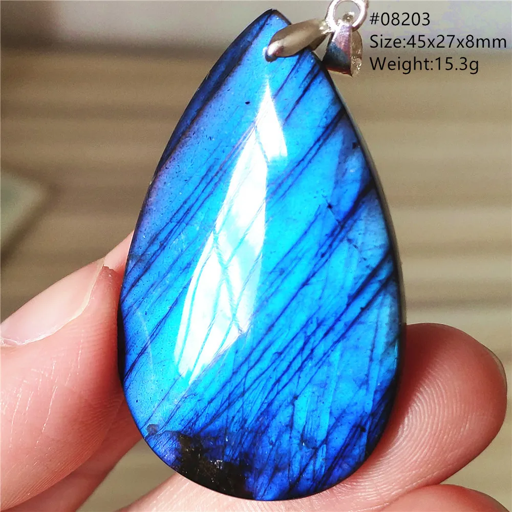 Ожерелье из натурального Лабрадорита для мужчин и женщин, Ювелирное Украшение из драгоценных камней синего цвета, радуга, цвет лабрадорит, AAAAA