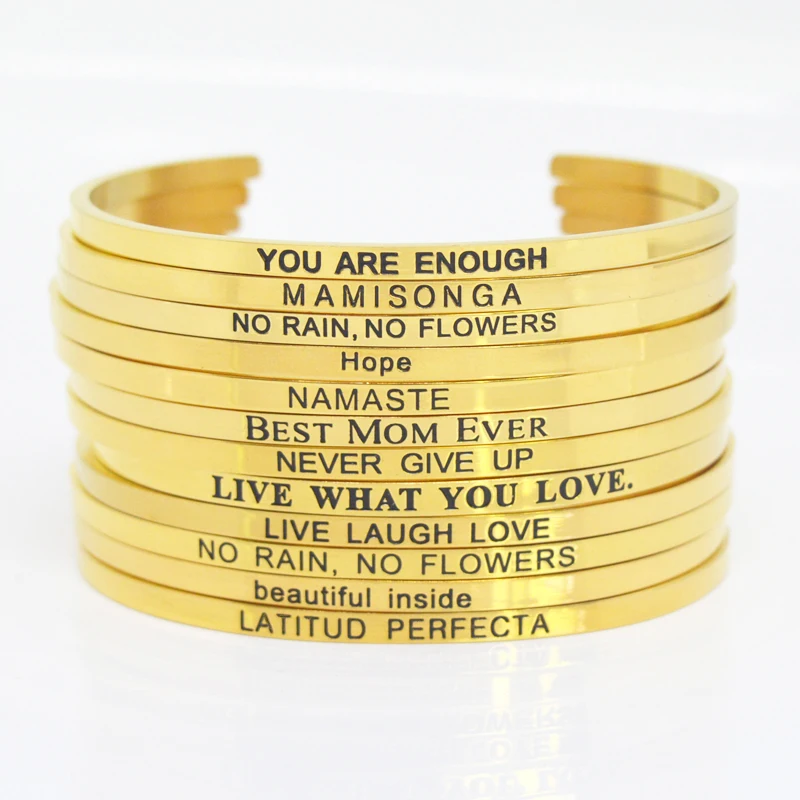 Вдохновляющий браслет из золота 3 2 мм с надписью Love is all нам нужно мантрой