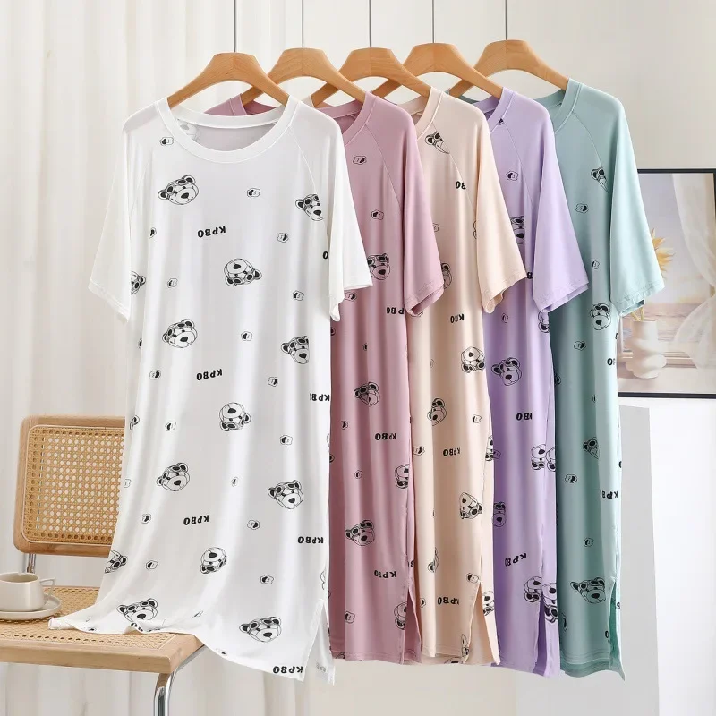 Длинная хлопковая одежда для сна в корейском стиле женщин удобная домашняя с