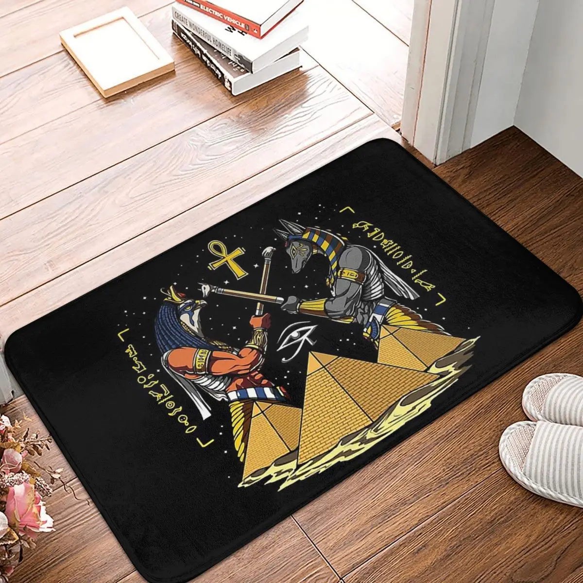 

Egyptian Mythology Ancient Egypt Gods Atum Horus Osiris Anti-Slip Doormat Living Room Mat Anubis Eye Of Horus Hallway Carpet