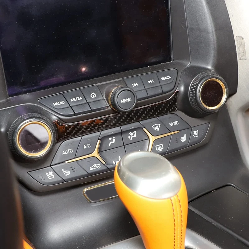 Для Corvette C7 2014-2019 мягкое углеродное волокно центральный навигационный экран