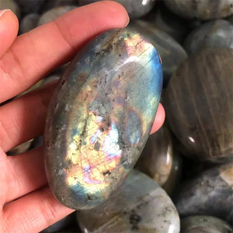 

Beautiful Labradorite Palm Stones Quartz Crystal Massage Gems Natural Healing Reiki Gemstones Home Decoration