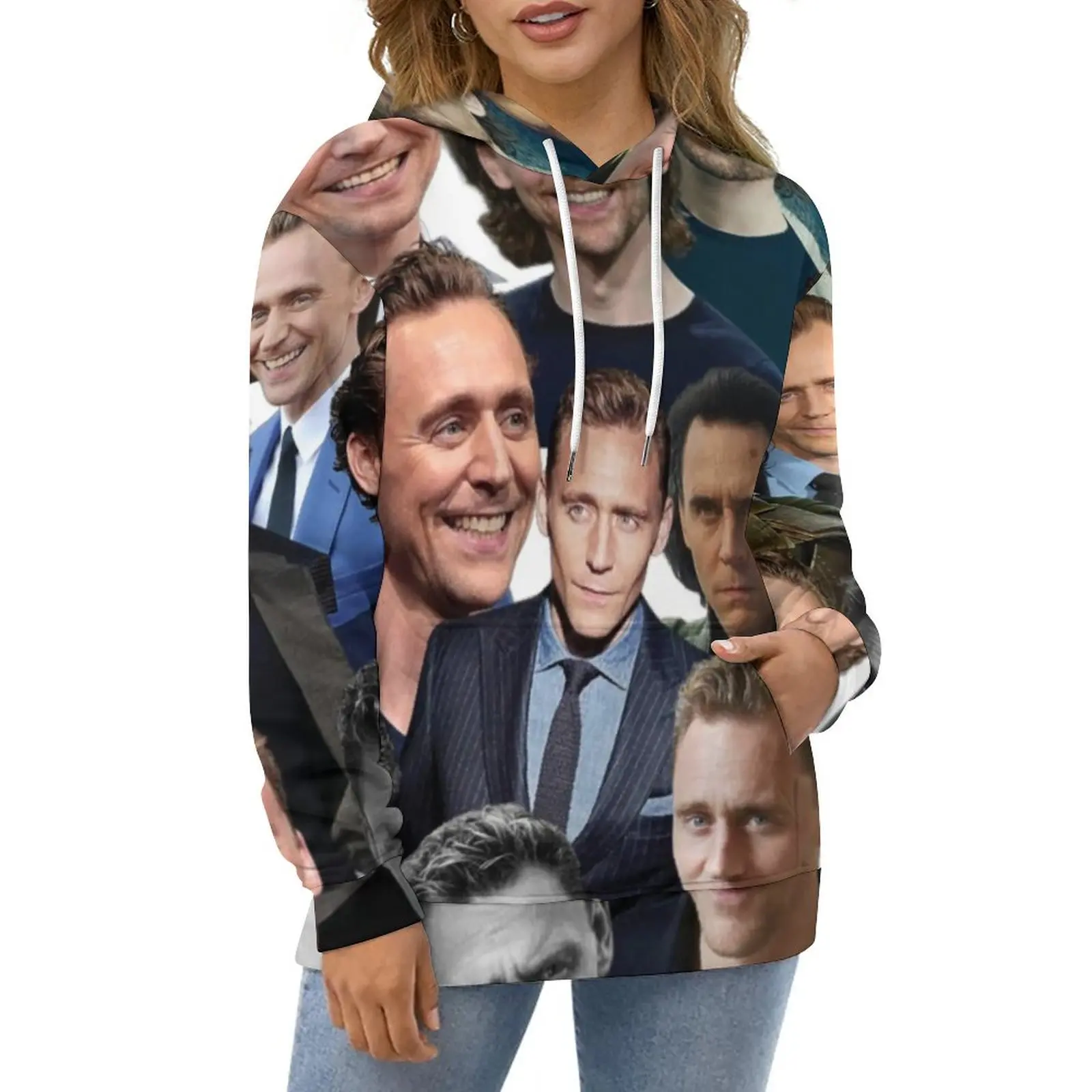 

Tom Hiddleston Photo Collage Hoodies Winter Actor Street Fashion Oversized Pullover Hoodie Long Sleeve Retro Casual Sweatshirts