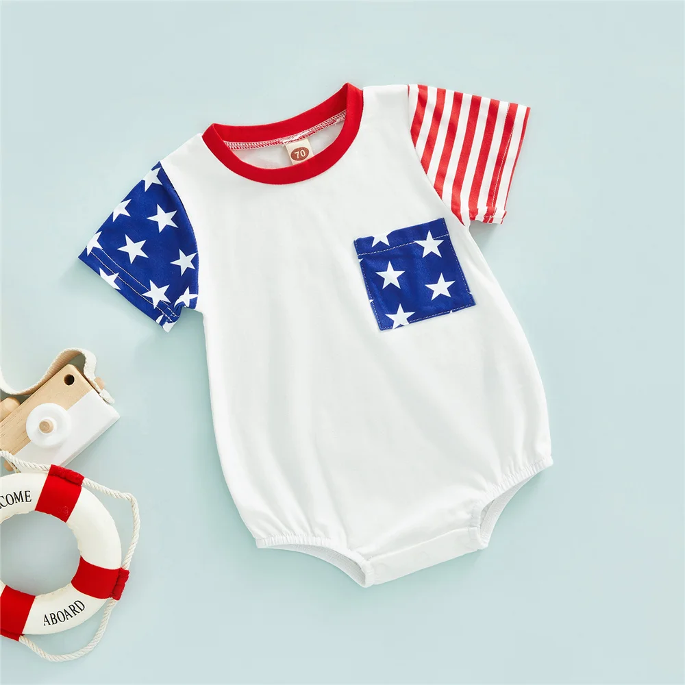 Комбинезон для младенцев на День Независимости комбинезон маленьких девочек и