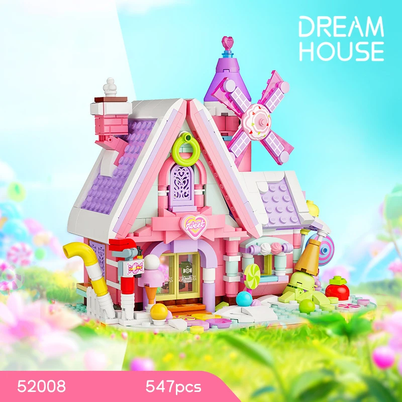 

Creative Confectionery Street View Block Dream Candy House Building Brick Sweet Dessert Shop Streetscape Toys For Girls Gifts