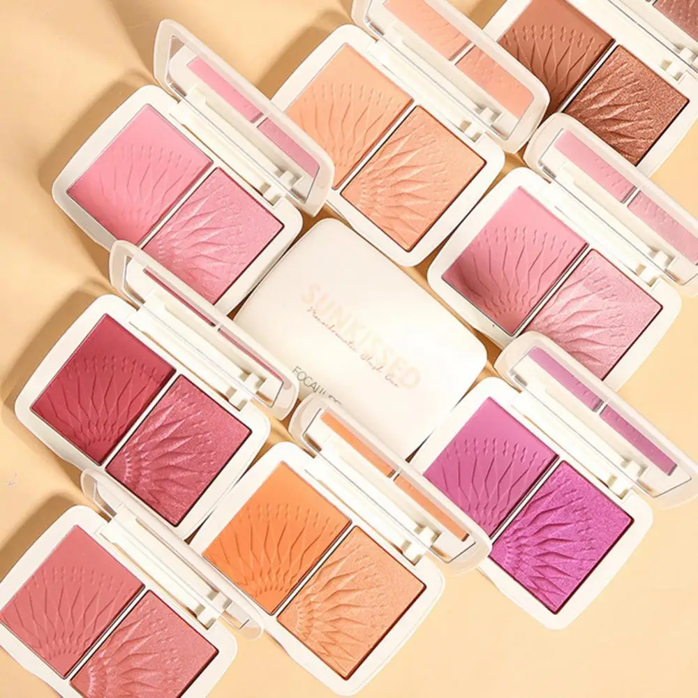 

FOCALLUR-E Natural Facial Brighten Shadow Blush Powder Palette Makeup Cosmetic