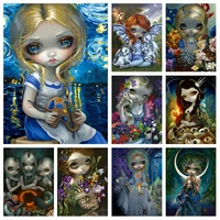 5d fantasy big eye girls princess diamond painting magic cartoon girl landscape cross stitch mosaic picture kids gift home decor