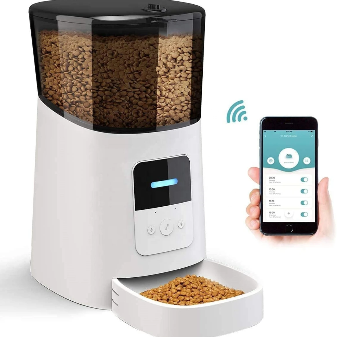 

Tuya app 6L Automatic Cat Feeder,Wi-Fi Enabled Smart Pet Feeder for Cats and Dogs,Auto Dog Food Dispenser with Portion Control