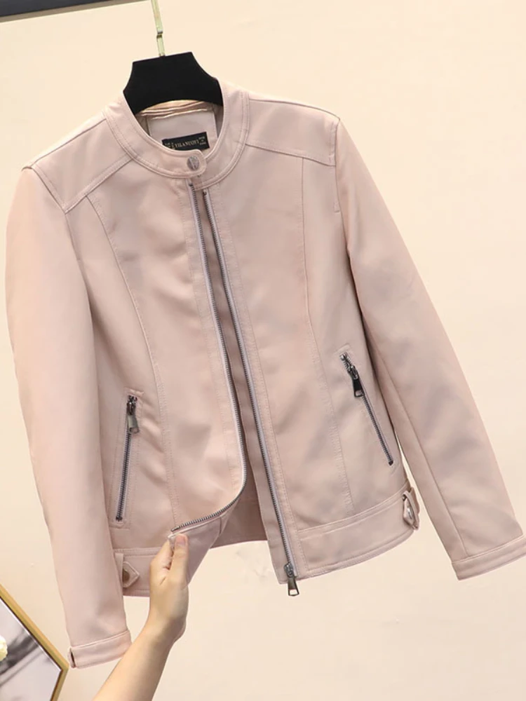 

Fitaylor/Новинка; Сезон весна-осень; Женская уличная одежда с круглым вырезом; Байкерская байкерская куртка из искусственной кожи; Женские модные облегающие короткие куртки с круглым вырезом на молнии из искусственной кожи