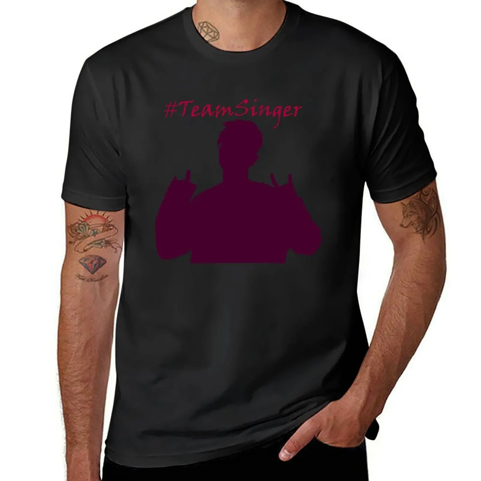 Футболка Mike Singer - # TeamSinger винтажная одежда корейская модная мужская футболка из