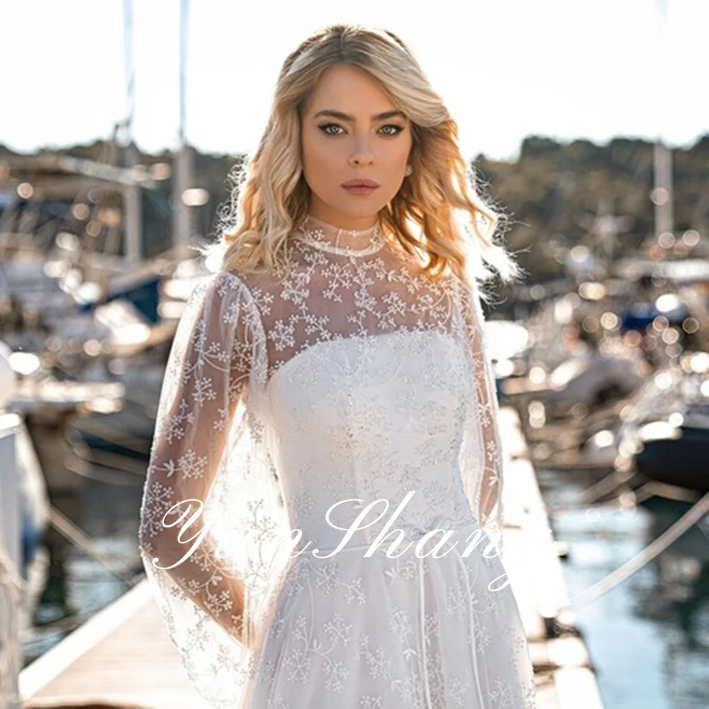 Женское свадебное платье It's yiiya белое кружевное трапециевидной формы на