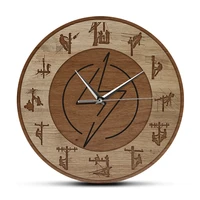 lineman design wood texture acrylic printed wall clock power pole wall art hanging wall watch silent swept line life worker gift