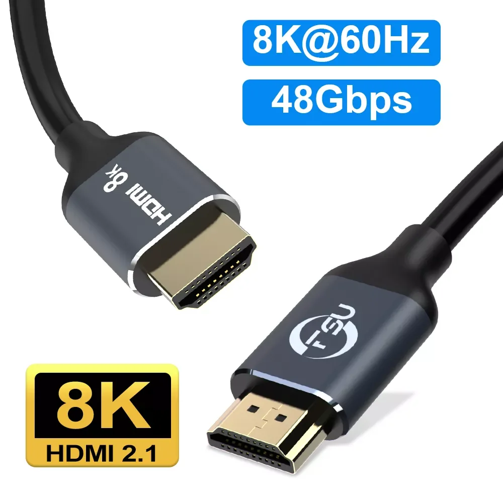 

8K HDMI-compatible Cable 8K/60Hz 4K/120Hz HDTV High Speed HDR 48Gbps Digital Cable for PS5 PS4 Xbox 8K HDMI-compatible 2.1 Cabo