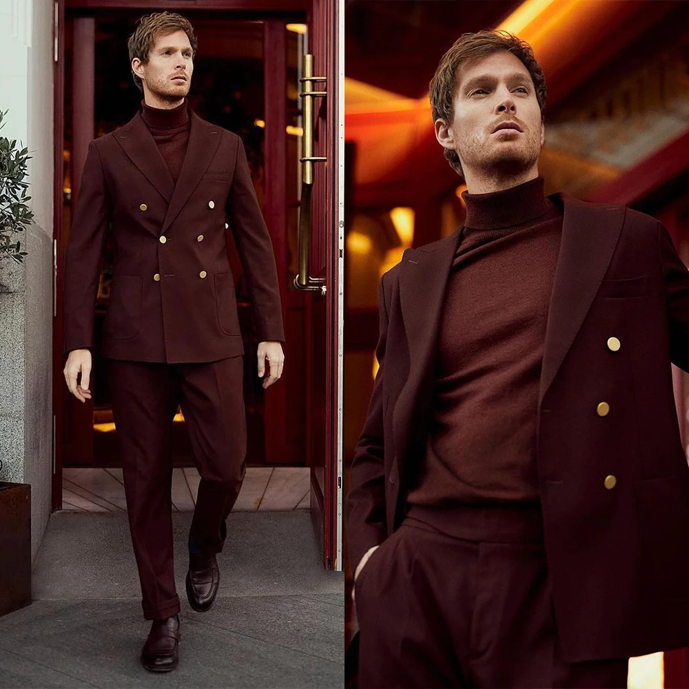 Костюм мужской бордовый из 2 предметов