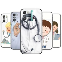 doctor nurse medicine for xiaomi redmi note 10s 10 9t 9s 9 8t 8 7s 7 6 5a 5 pro max soft black phone case