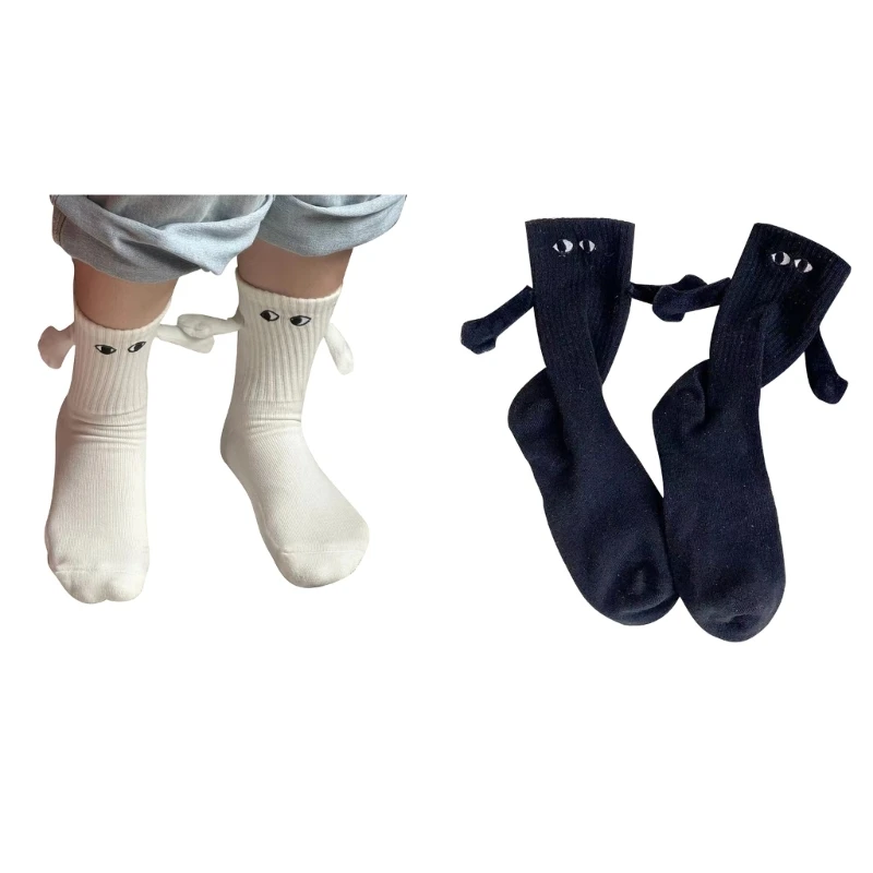 

3D Holding Hands Socks Funny Novelty Magnetic Couple Socks Relationship Matching Socks Cotton Ankle Socks
