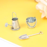 dollhouse miniature simulation water bucket watering can shovel toys model for kid children play house garden decor accessories
