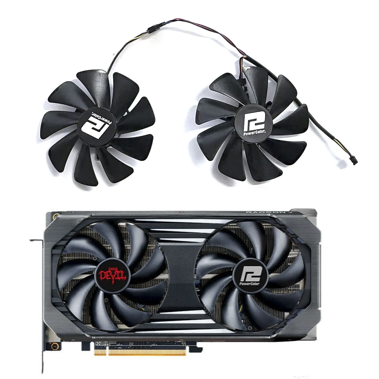 Вентилятор для видеокарты PowerLand Red Magic AMD Radeon RX 6600 XT 6650