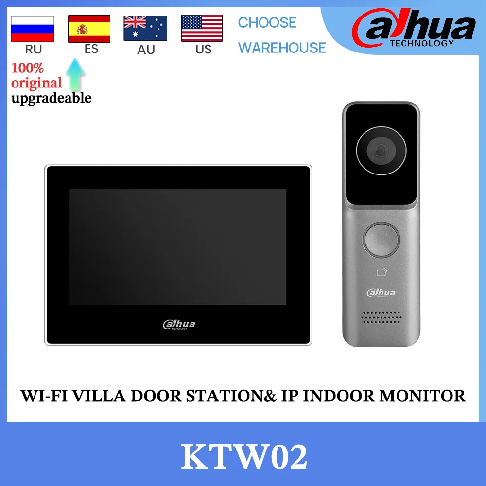 Оригинальный комплект внутренней связи Dahua KTW02 Wi-Fi дверная станция для защиты