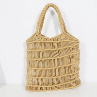 fashion cotton rope woven women shoulder bag hollow handmade woman handbags summer beach fishnet weaving hand bags for women new