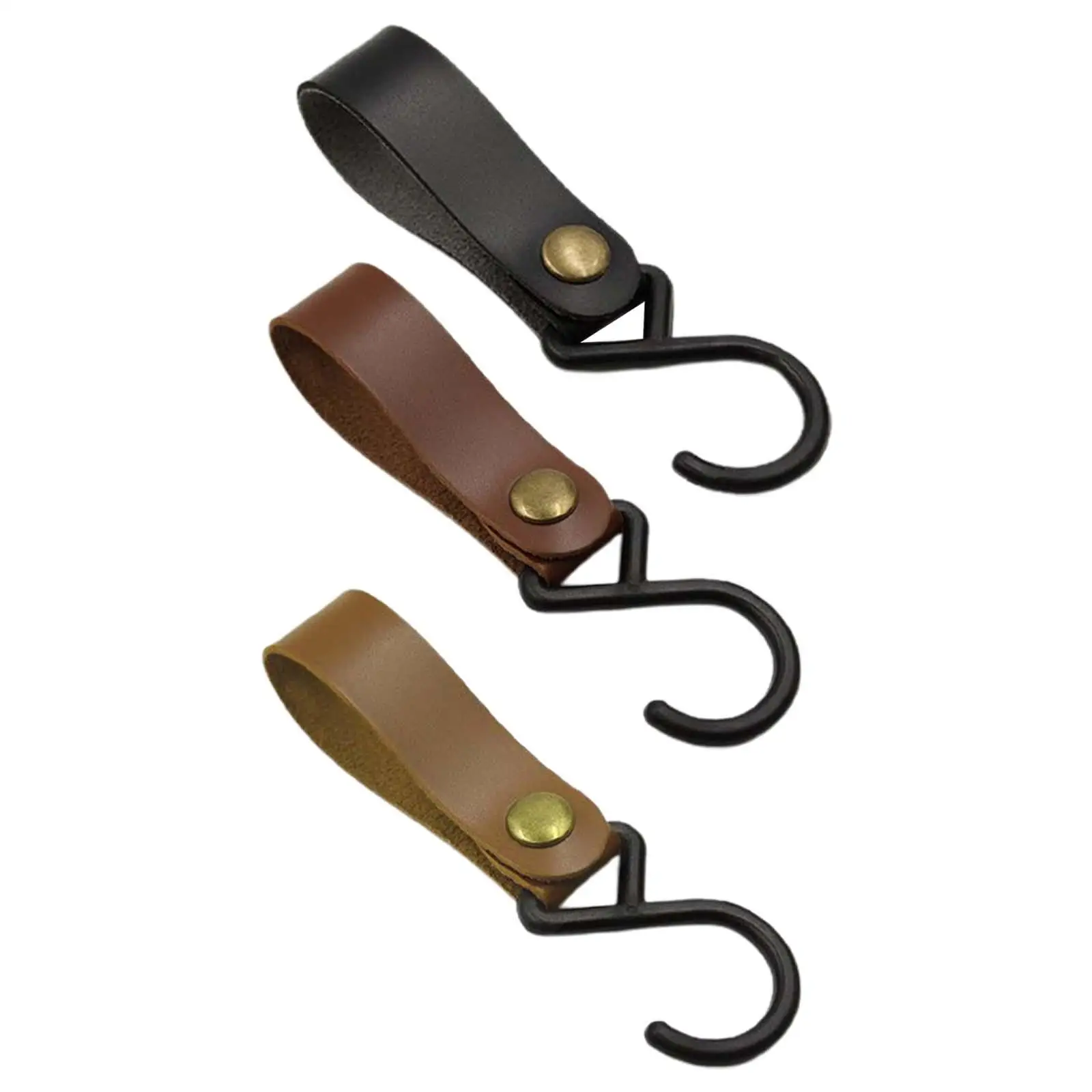 

Awning Tent Hanging Hook Outdoor Portable Multifunction Heavy Duty Buckle PU Leather Hook for Towels Fishing Kitchenware Travel
