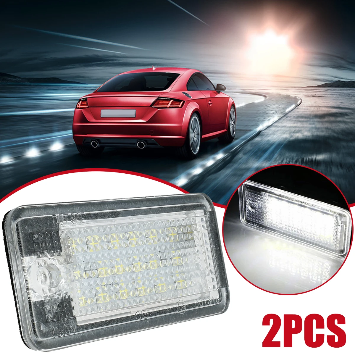 

2 шт., Автомобильные светодиодные лампы для номерного знака Audi 18 5050 SMD 6500