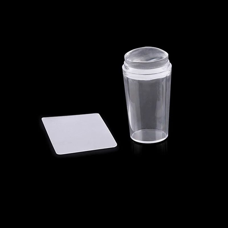 Прозрачный штамп для ногтей со скребком 2 желейный силиконовый французского