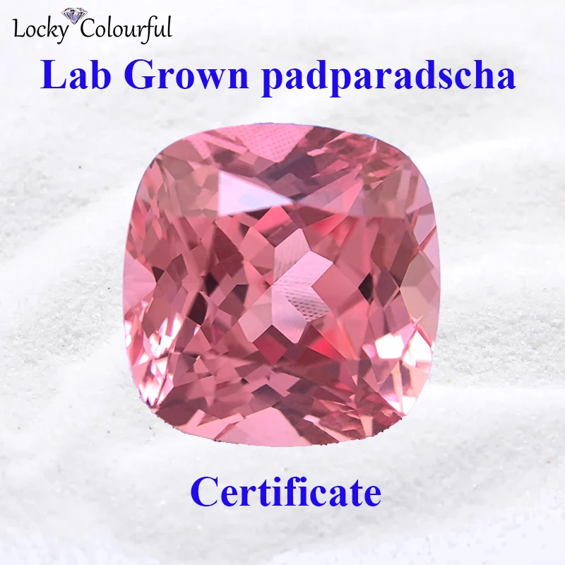 Выращенные в лаборатории Padparadscha красный цвет лотоса квадратная подушка