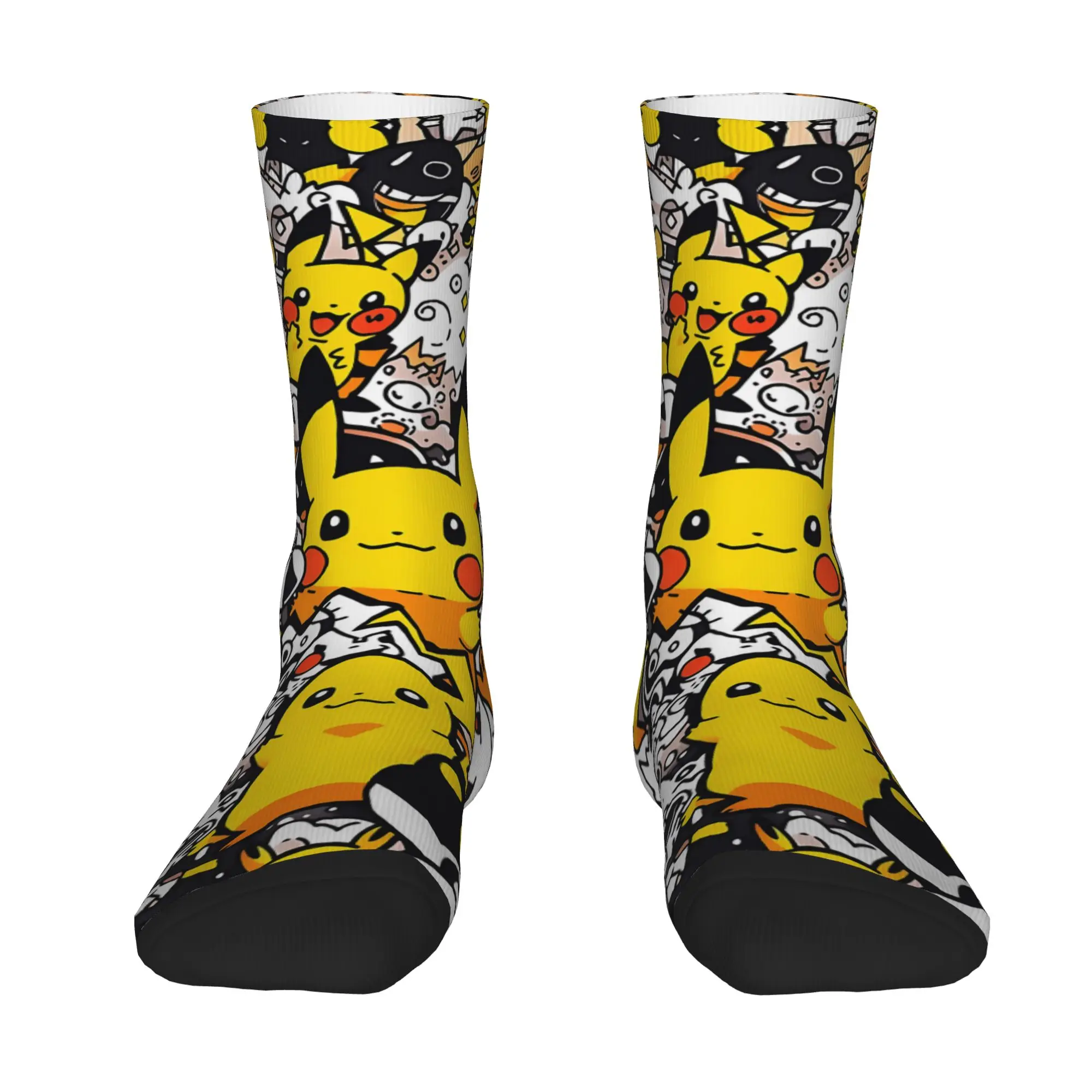 Фото Спортивные носки с индивидуальным дизайном Pokemon Pikachu, винтажные, в стиле Harajuku, хип-хоп, оригинальные, повседневные носки №2