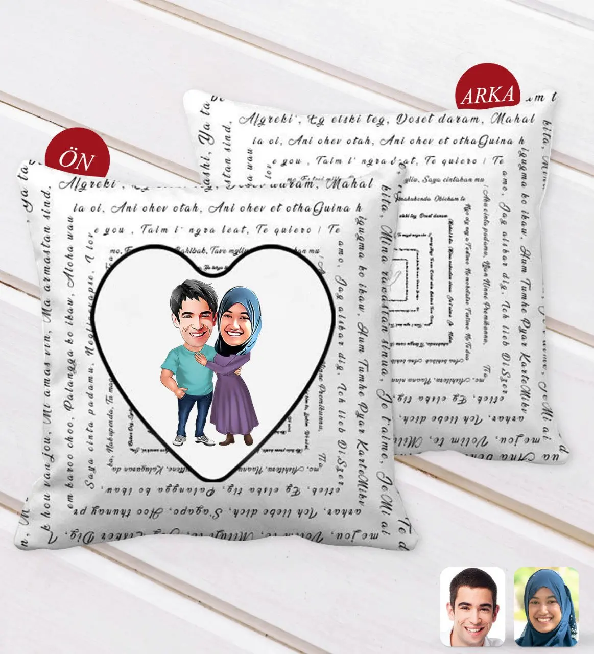 

Персонализированная карикатура на День Св. Валентина на 100 языках, декоративная подушка с узором «Я люблю тебя», украшение yastekk-61