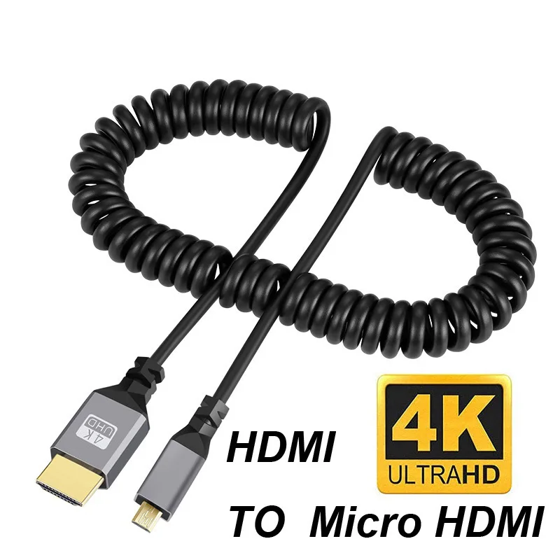 4K@60HZ 0.5-2.4M  HDMI-compatible TO Extension Flexible Spiral Cable Male to Male Plug Cable images - 6