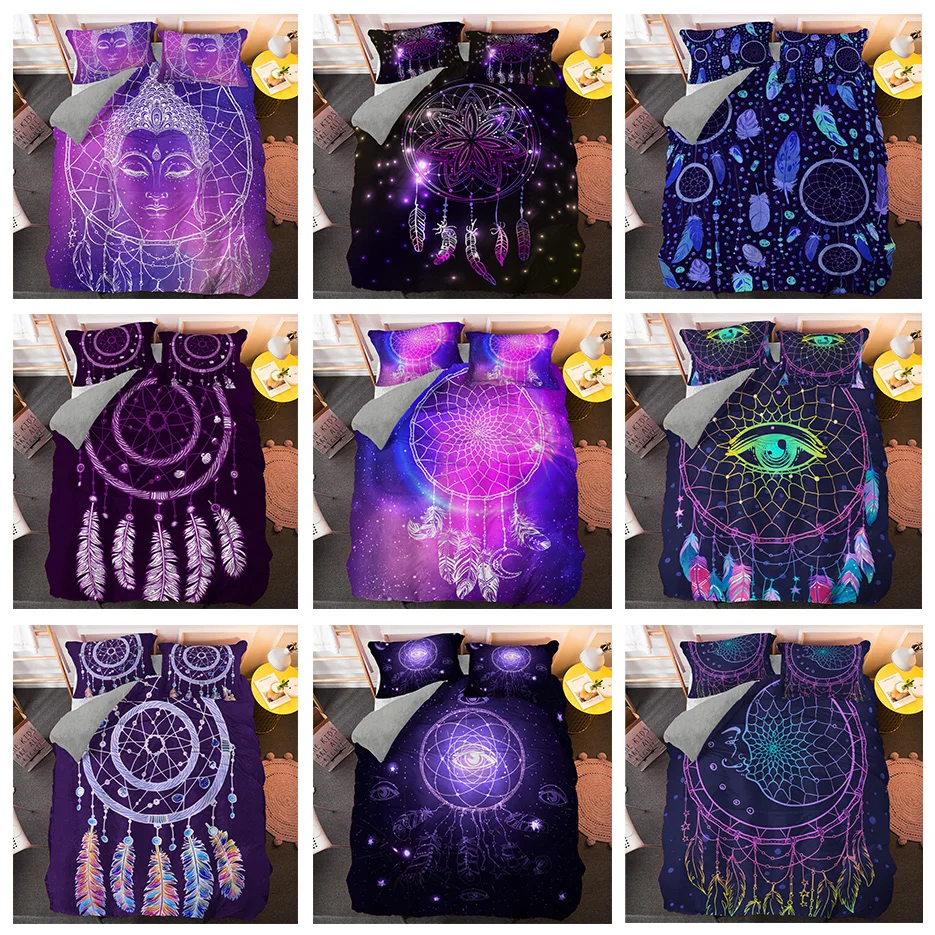 

Bohemian Dream Bedding Set King Queen Size Colorful Catcher Duvet Cover Sets with Pillowcase Bedspread 2/3 PCS