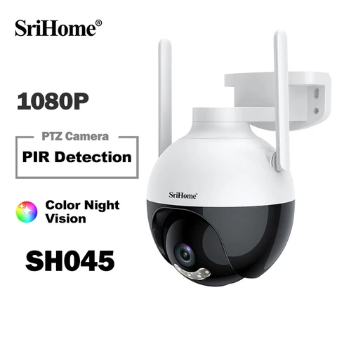 Уличная камера видеонаблюдения SriHome с 3-кратным цифровым зумом, IP-камера с Wi-Fi и функцией слежения за людьми, с ночным видением, с монитором и аудиокамерой