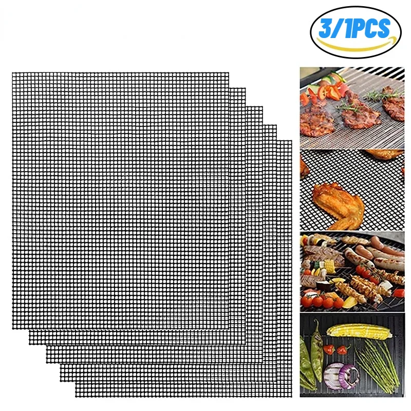 

Reusable Barbecue Mat Replacement Mesh Wire Net Non-Stick Mesh Pads Outdoor Activities Cook Reusable BBQ Accessories