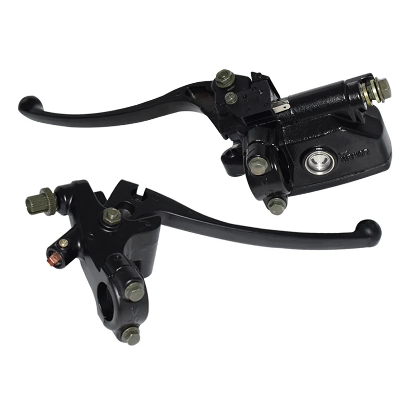 

Передний гидравлический рычаг тормоза для мотоцикла 7/8 дюйма, 22 мм, черный, левый и правый, универсальный, с переключателем тормоза M10