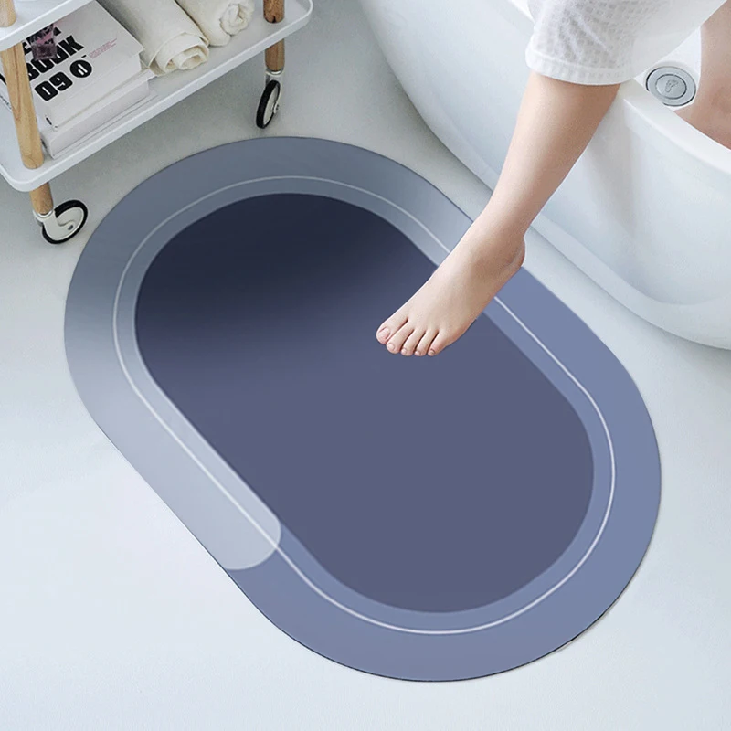 

Super Absorbent Bath Mat Bathroom Rug Non-slip Quick Drying Nappa Skin Floor Mats Toilet Carpet Entrance Doormat Home Decor