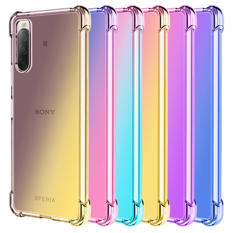 Чехол для Sony Xperia 10 III, прозрачный силиконовый чехол с градиентом для телефона Xperia 10II 5 II 5 III 5 8 1 II 1 III L4 Xperia ACE 2