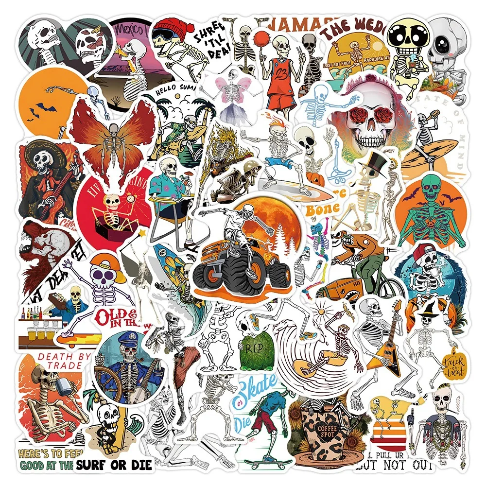 

10/30/50 шт., водонепроницаемые наклейки «Череп»