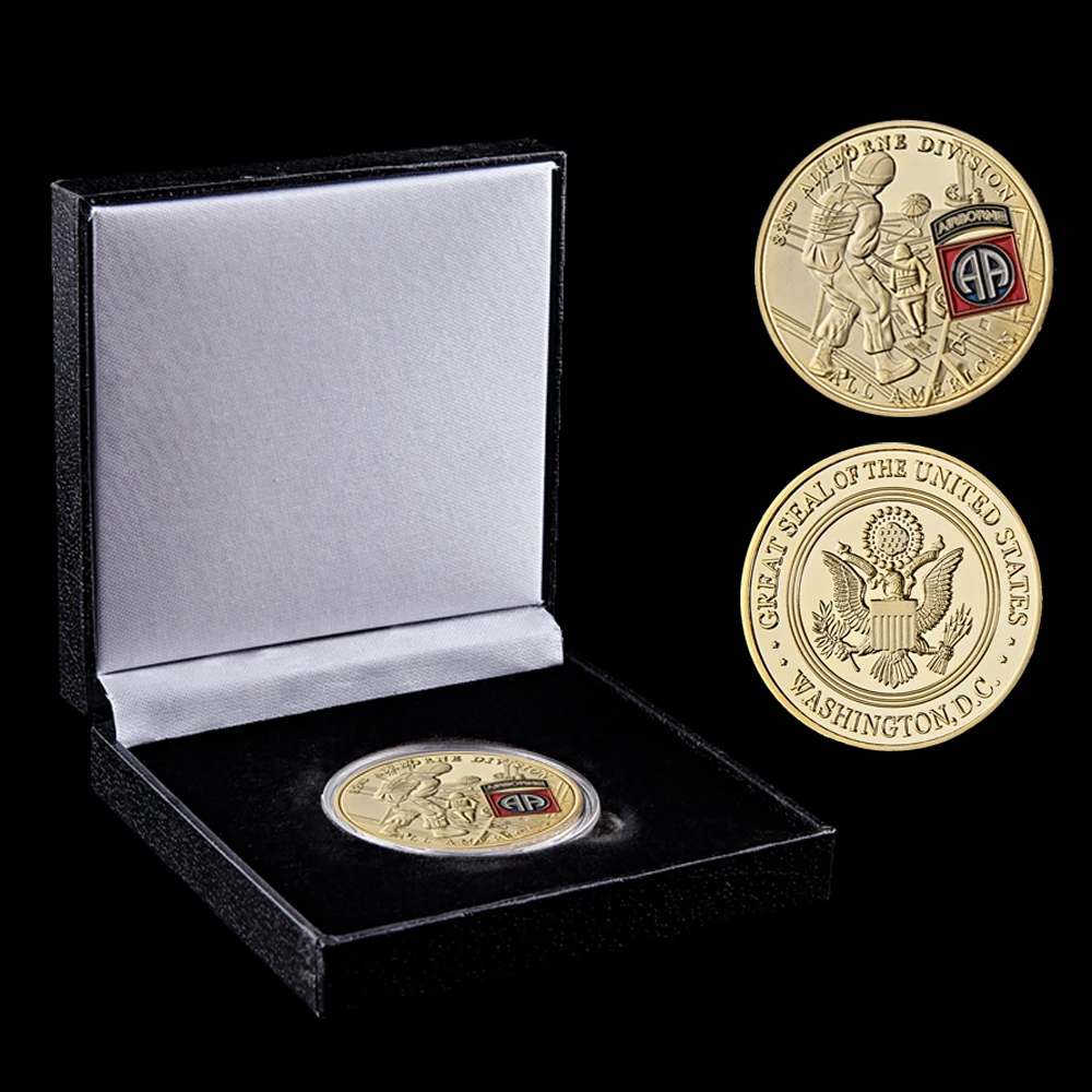 США 82-я воздушно-десантная дивизия позолоченная военная вызов индивидуальная