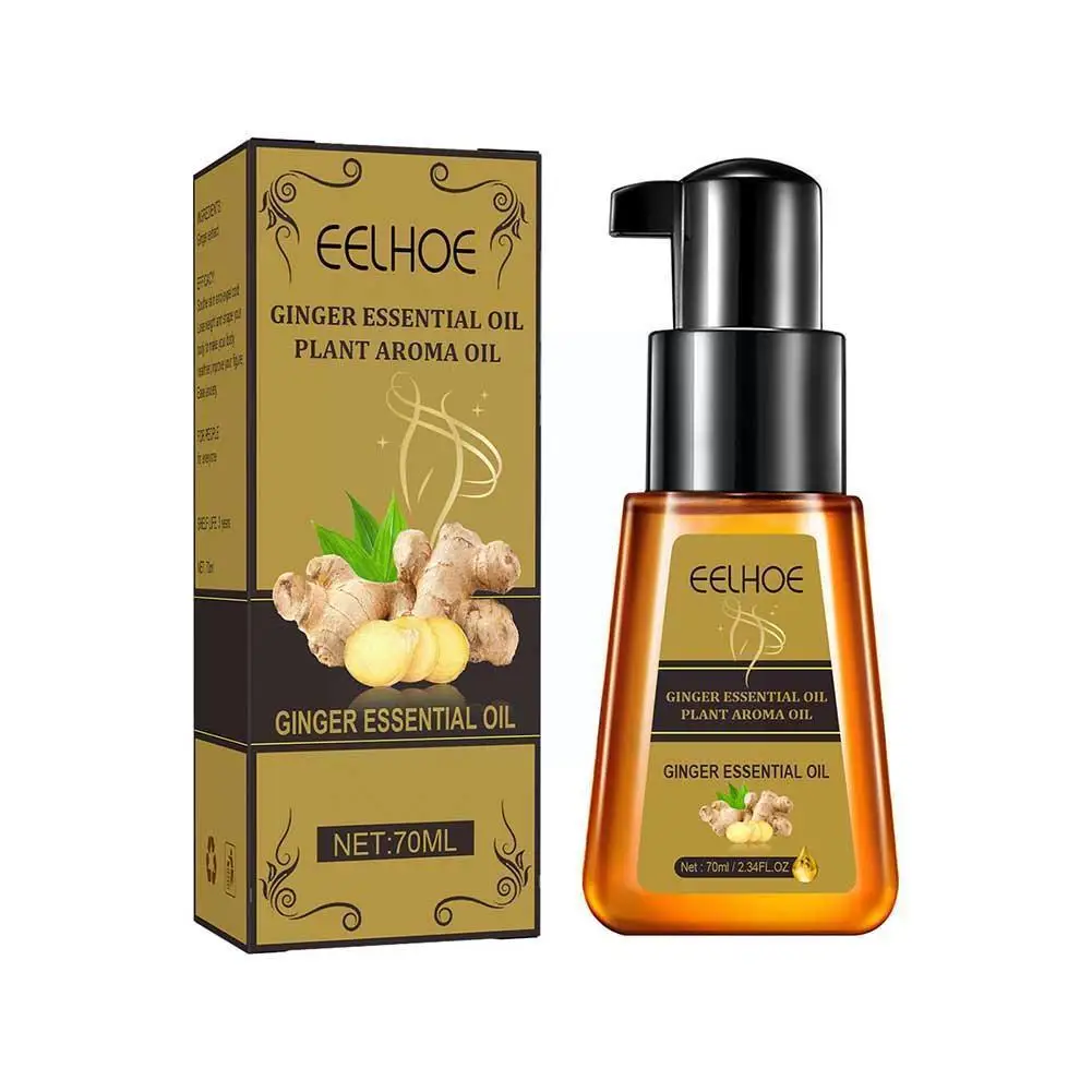 

70ml Natural Belly Drainage Ginger Essential Oil Weight Skin Cream Postpartum Repair Loss Oil Body Massage R2i6