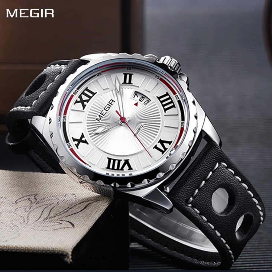 MEGIR мужские часы лучший бренд класса люкс спортивные военные наручные модные