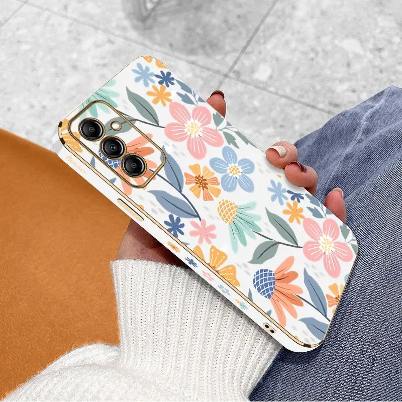 Роскошный чехол M15 с цветочным шариком и покрытием для телефона Samsung Galaxy F15 M51 M14 M31