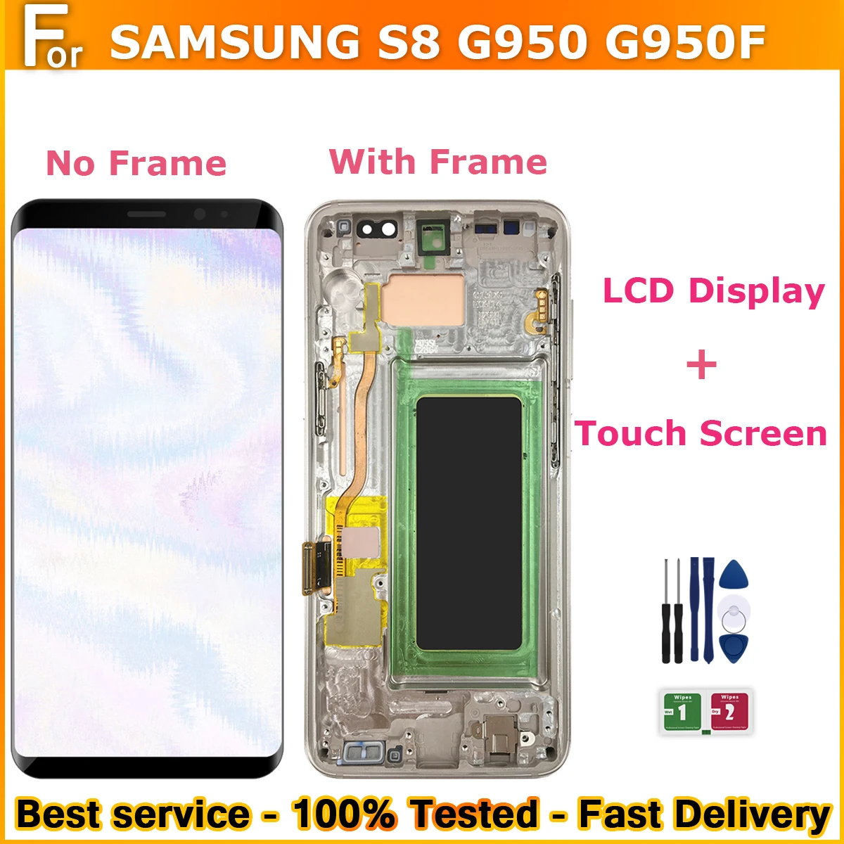 Оригинальный сенсорный ЖК-экран Super Amoled для SAMSUNG Galaxy S8 G950 G950F сменный ЖК-дисплей с