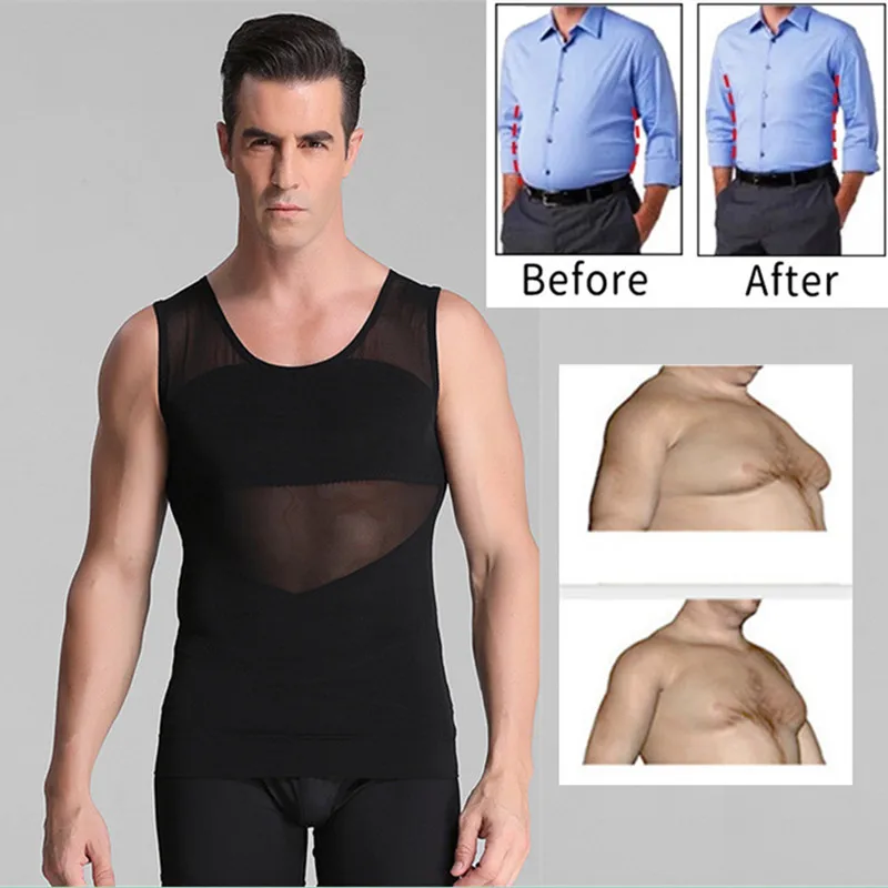 

Chest Compression Vest Men Gynecomastia Body Shapers Sleeveless Posture Correction Slimming Waist Trainer Tummy Trimmer Tops
