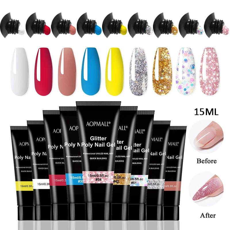 Набор для быстрого наращивания ногтей Желейный УФ-гель 9 цветов салонный дизайн