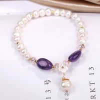 special shaped strawberry crystal natural freshwater pearl bracelet female minority design korean version simple hand decoration
