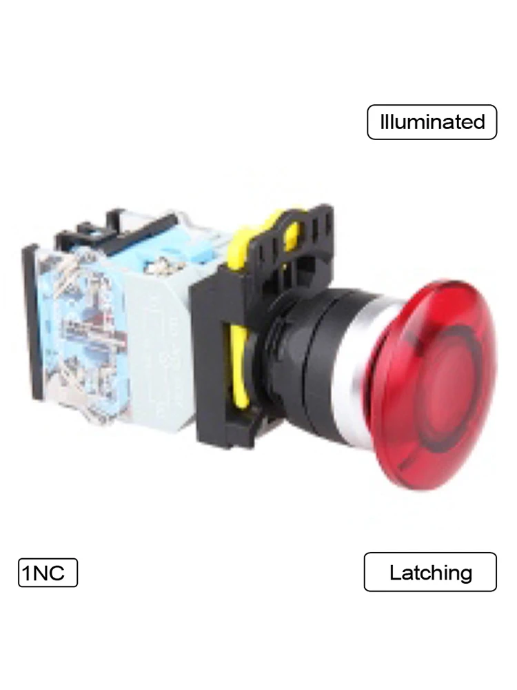 

5 шт кнопочный переключатель гриб Кнопка светодиодная фиксация или мгновенная водонепроницаемость IP65 LA115-B5-11MD-R